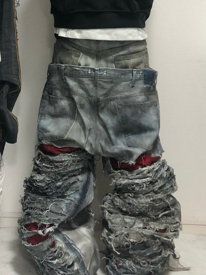 AFTERLIFE damage denim pants