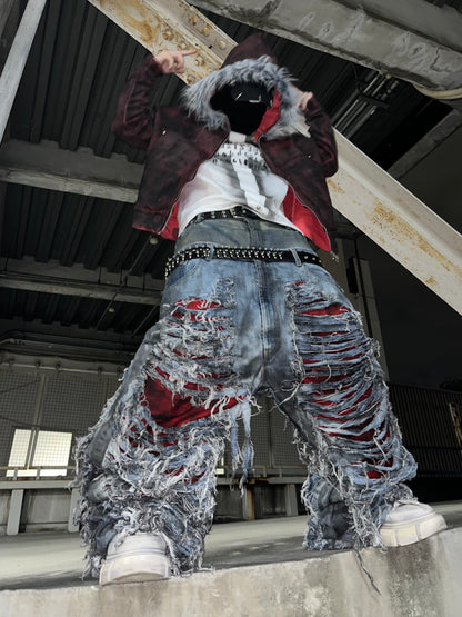 AFTERLIFE damage denim pants