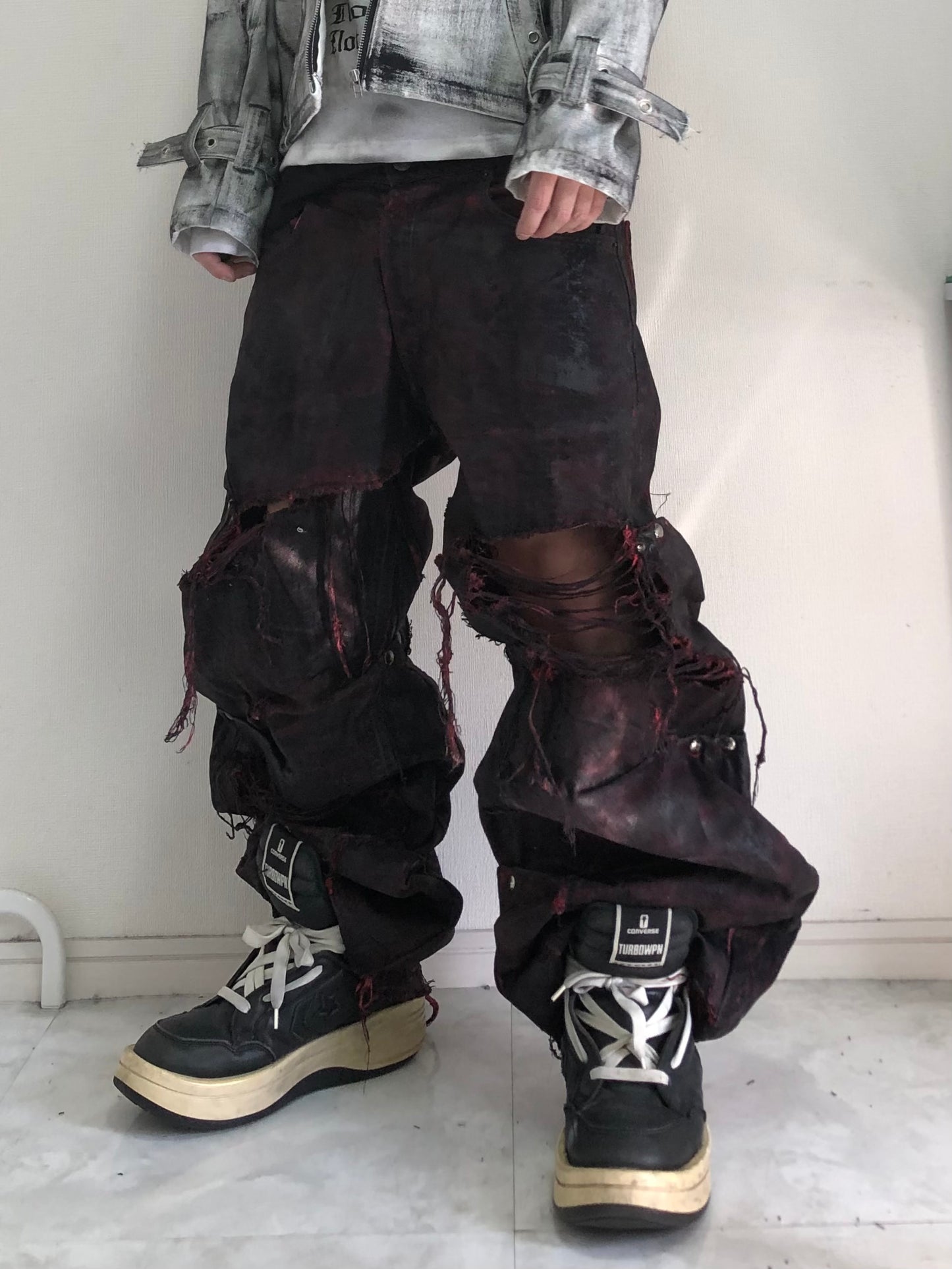 side tuck Virus denim pants