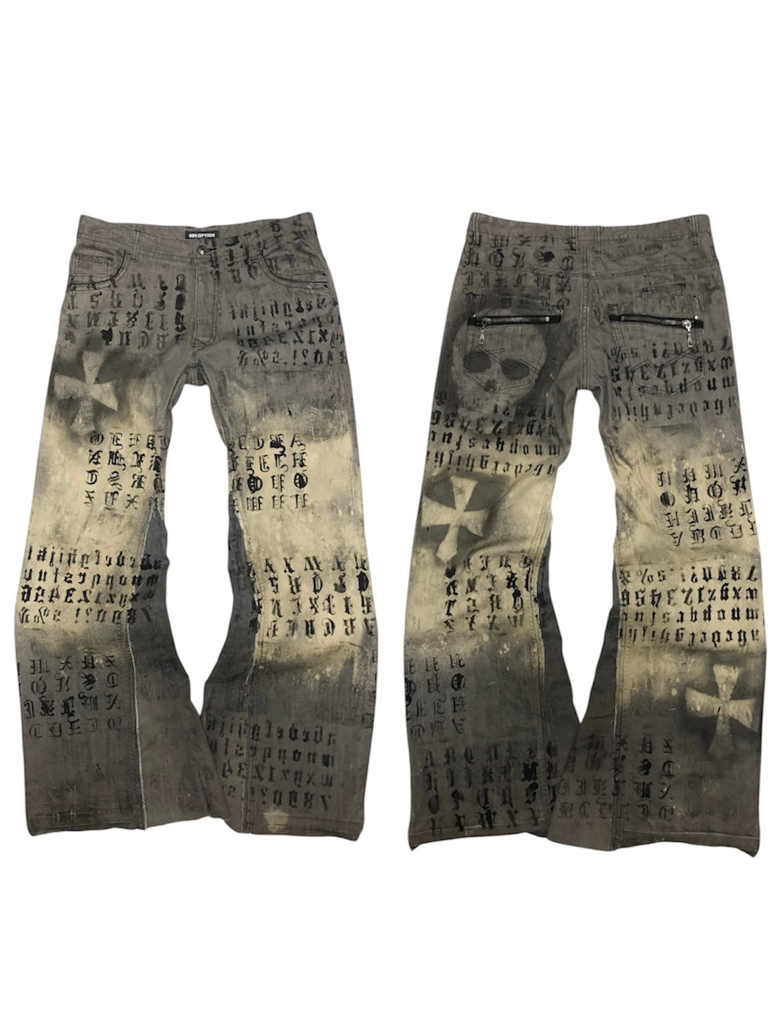 punk error denim pants