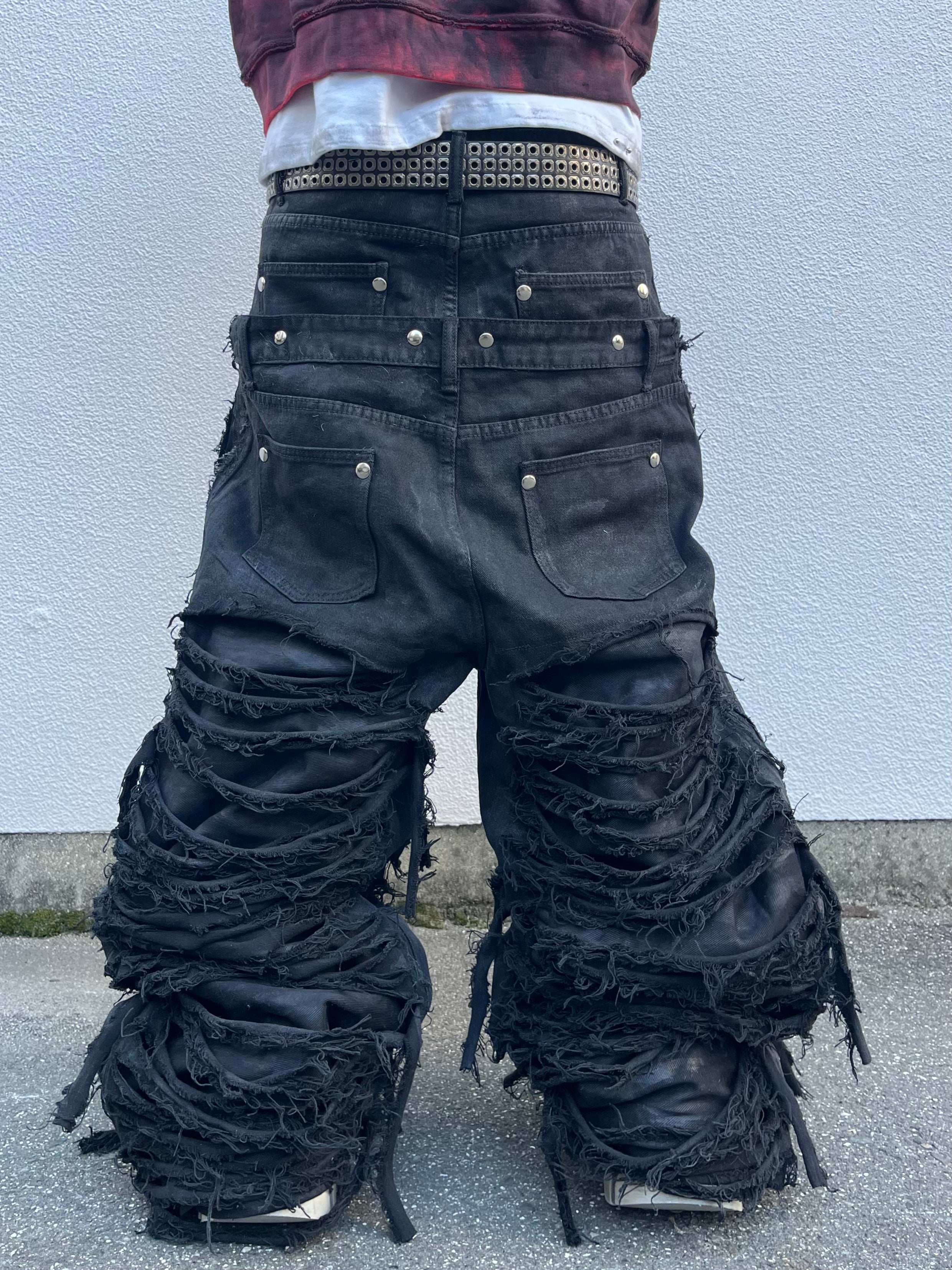 (受注)docking damage denim pants
