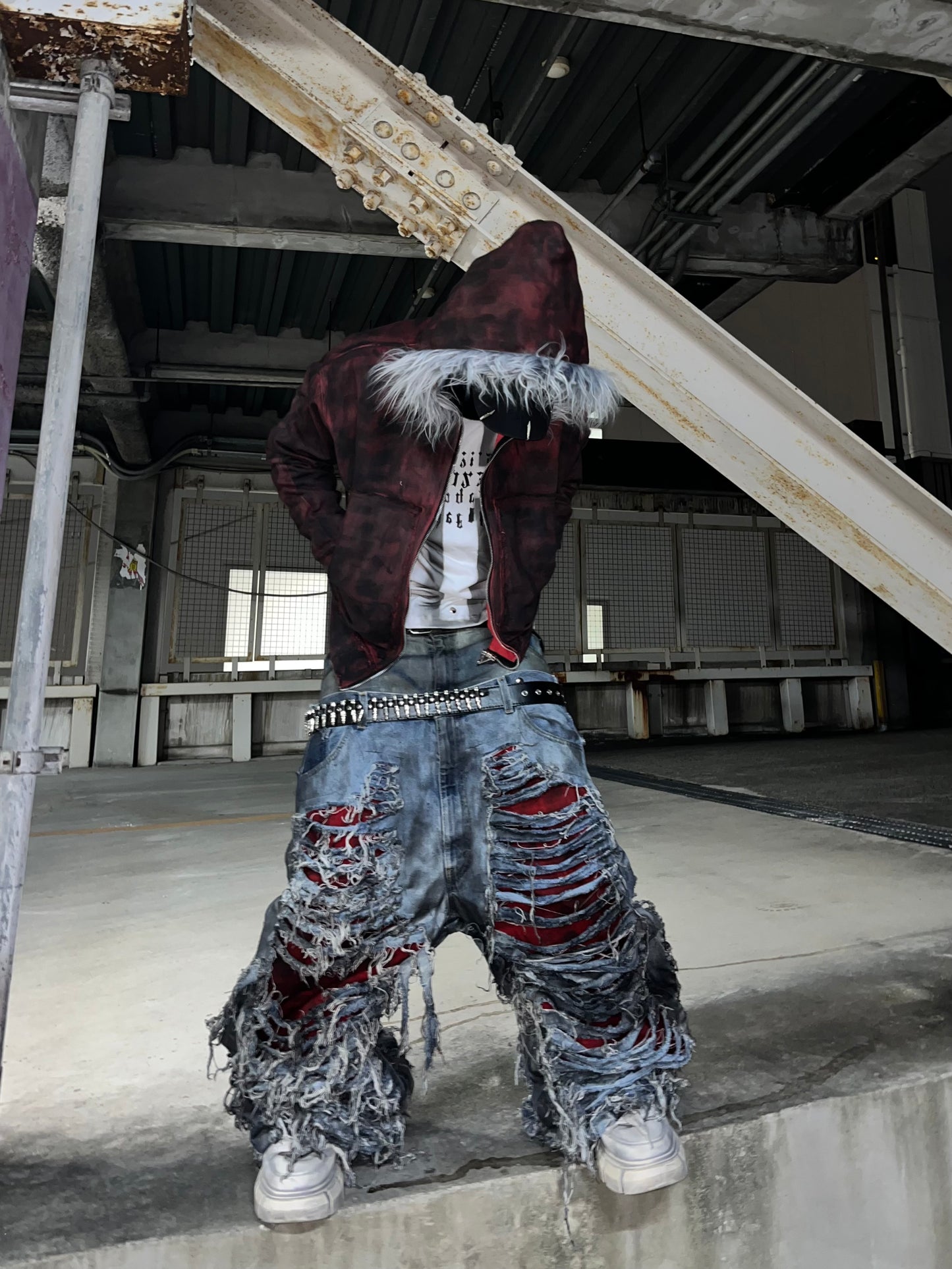 AFTERLIFE damage denim pants