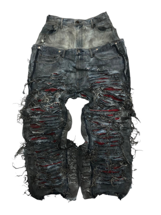 AFTERLIFE damage denim pants