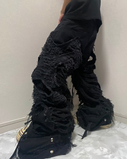 (受注)all damage devil black denim pants
