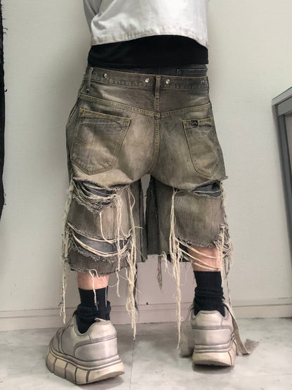 docking half denim pants