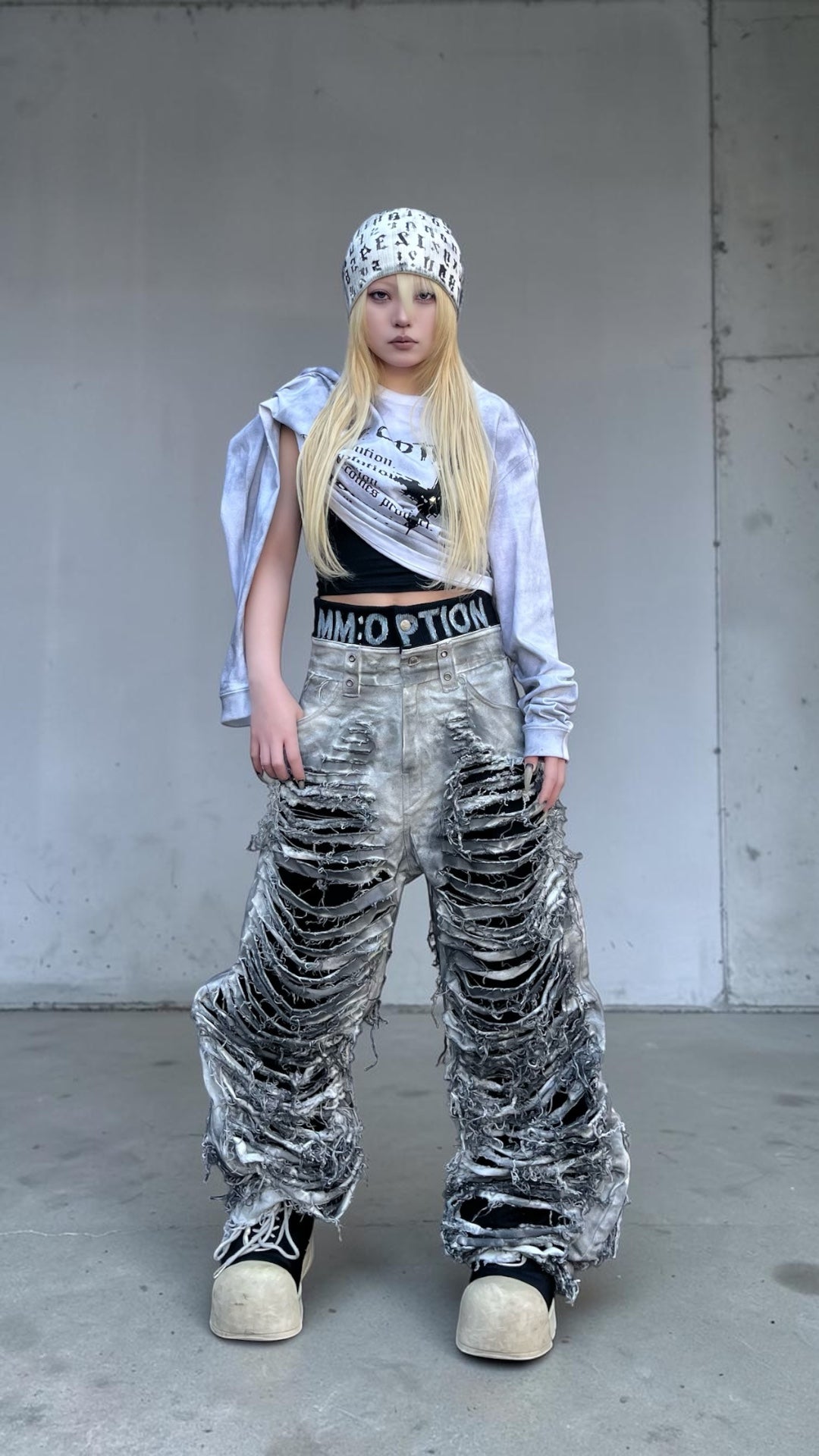 noise denim pants