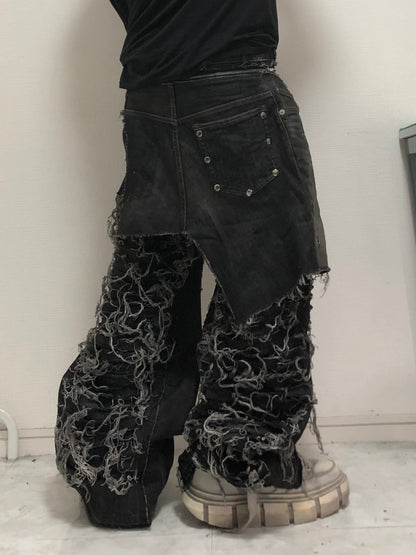 gimmick damage denim pants
