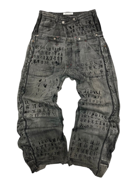 error word docking denim pants