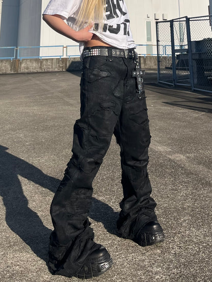 ERODED FLARE DENIM