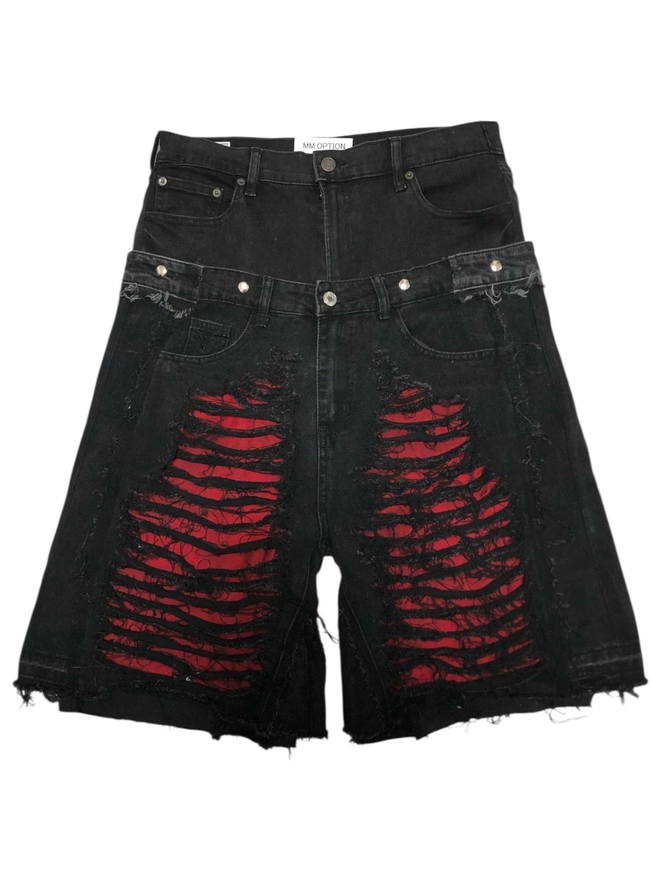 docking death half denim pants