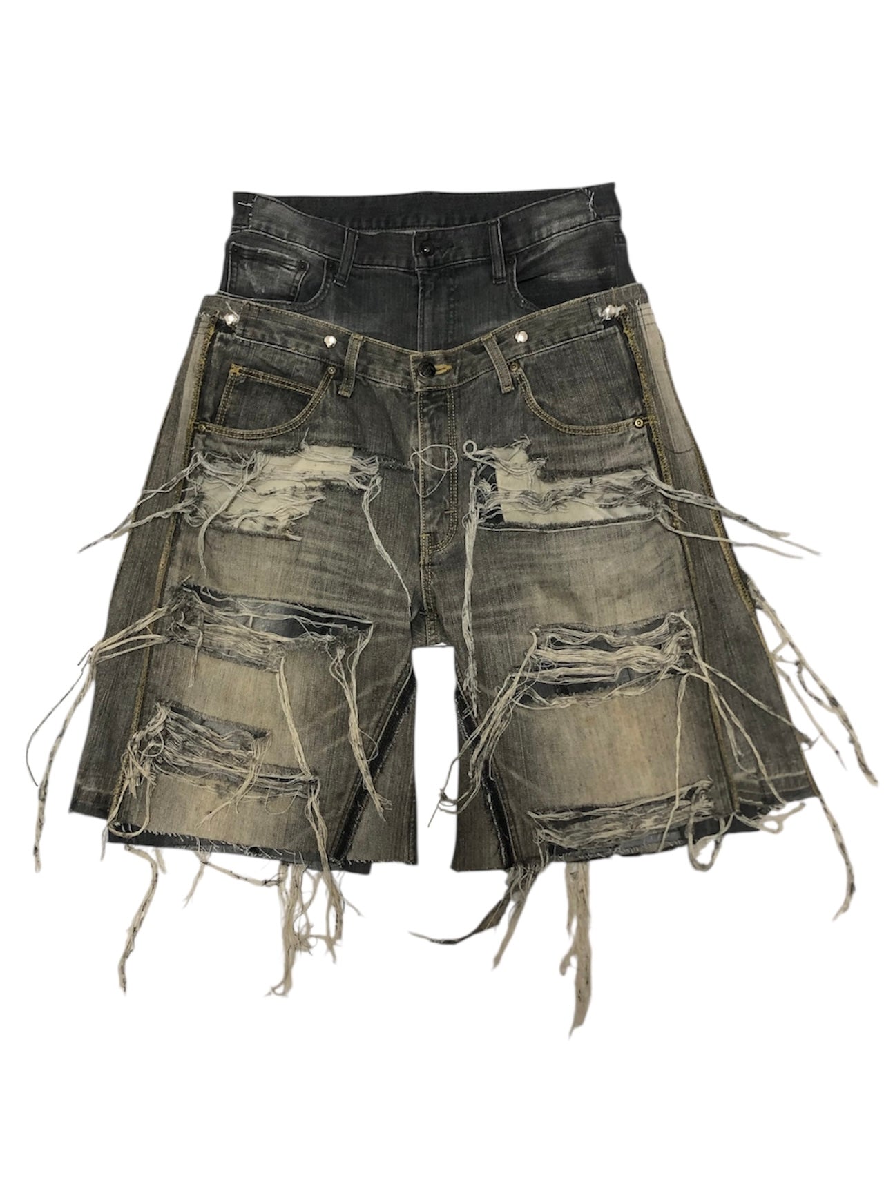 docking half denim pants