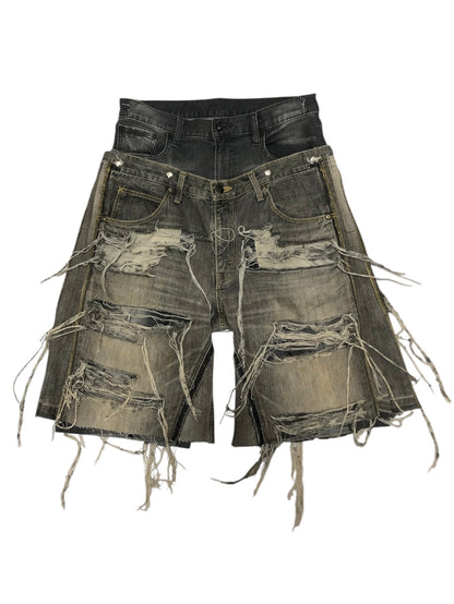 docking half denim pants