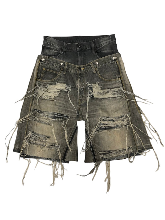 docking half denim pants