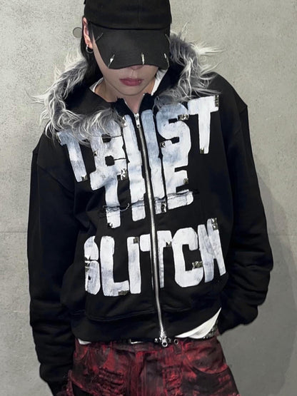 (受注) GLITCH TRUST Fur Hoodie