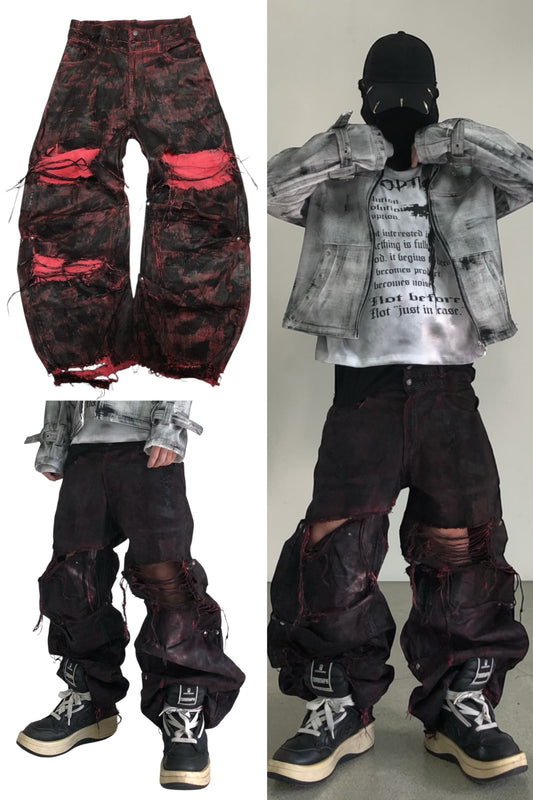 side tuck Virus denim pants