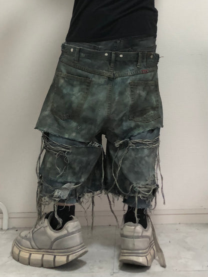 docking half damage denim pants