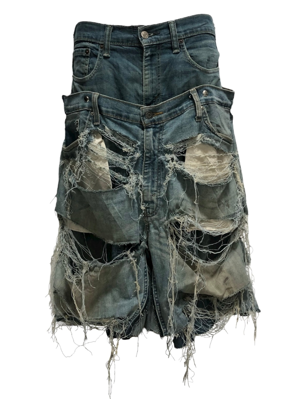 docking half grunge damage denim pants
