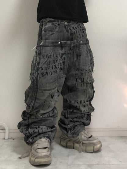 error word docking denim pants