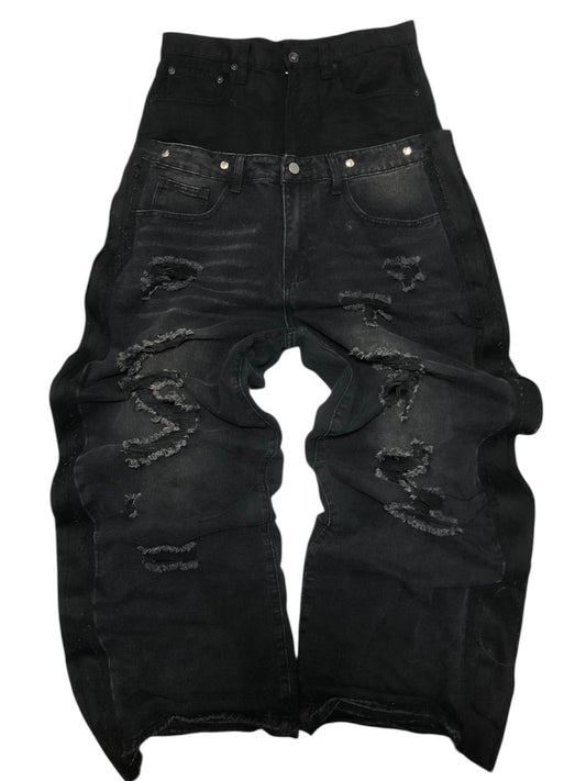 union damage denim pants