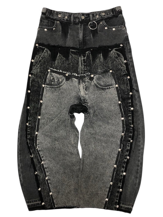 double posting denim pants