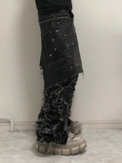 gimmick damage denim pants
