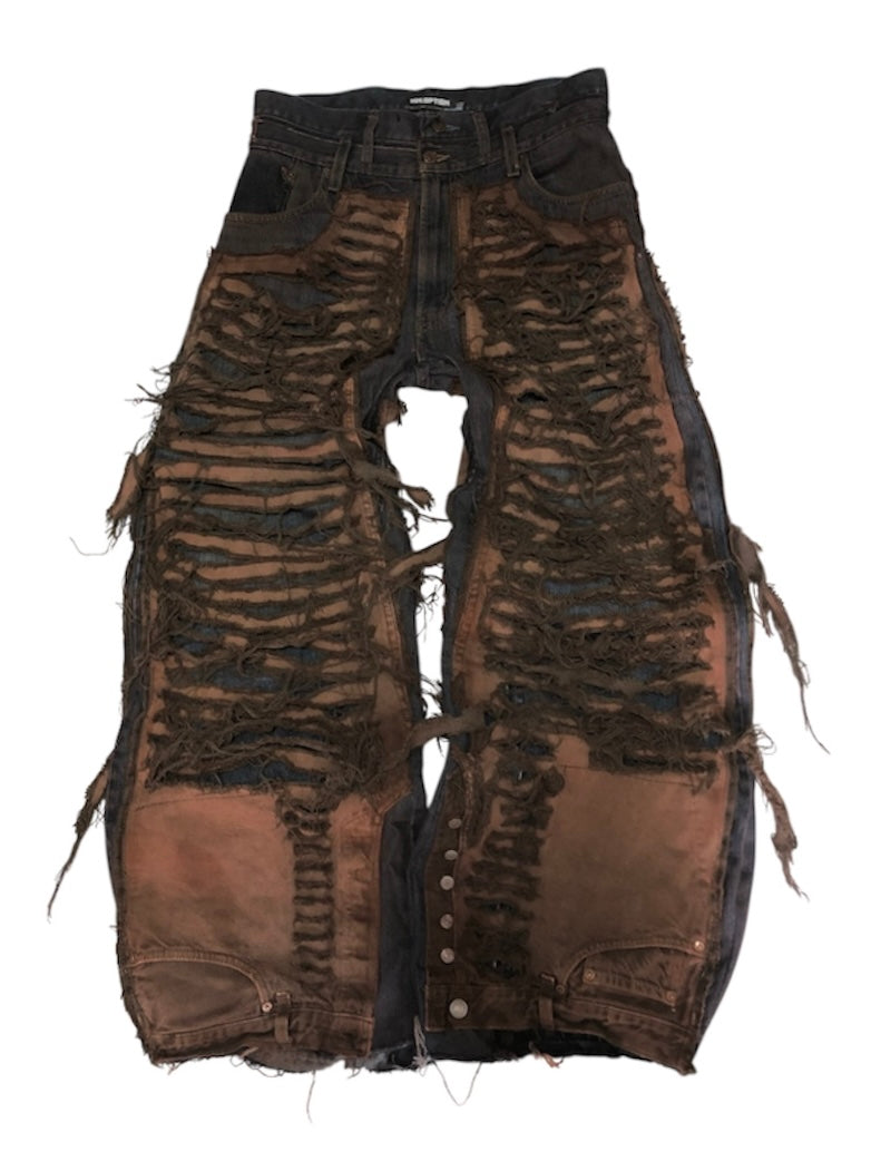 grading damage denim pants