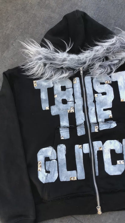 (受注) GLITCH TRUST Fur Hoodie